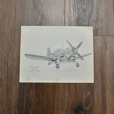 Chance Vought F4U-4 Corsair original pencil drawing WWII fighter plane Embry picture