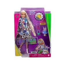 Barbie Extra Doll #12 in Floral 2-Piece Fashion & Accessories, with Pet Bunny picture