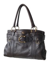 Burberry Prorsum Leather Shoulder Bag Y2K Maxi Buckle Vintage Bag - Dark Brown picture