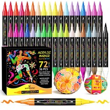 WINSONS 72 Colors Dual Tip Acrylic Paint Pens Markers, 36 Set Permanent Acryl... picture