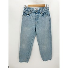 Reformation Preston Baggy High Rise Cuffed Lovell Blue Straight Jeans Women's 26 picture