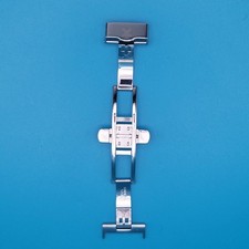 MUHLE GLASHUTTE 16mm Silver Tone Butterfly Buckle Used picture