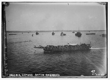 Photo:Mudros Lemnos Greece Aegean Sea 1910s British Embarking Ships Boats picture