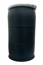 35 Gallon Black Open-Top Barrel – HDPE – Non-Food Grade – UN Rated –  picture