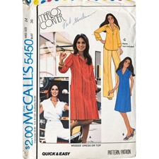 McCall's Vintage Sewing Pattern 5450 Marlo's Corner Caftan Dress or Top Size 14 picture