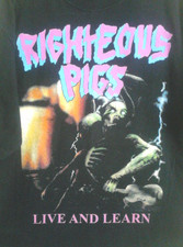 Righteous Pigs Live and Learn Black T Shirt Cotton Unisex BS532 picture
