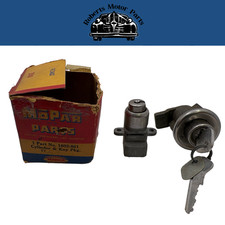 NOS Deck Lid & Glove Box Door Lock Cylinder & Keys For 1955-1956 Mopar #1602861 picture