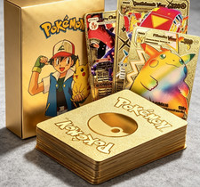 55Pcs Pokemon Card Foil GOLD PACK CARDS TCG GX Vmax GX Card Charizard christmas picture