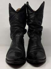 Vintage Durango Men’s Black Leather Western Roper Cowboy Boots Made USA picture