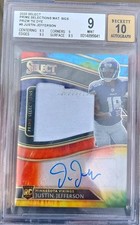 Panini 2020 Select Justin Jefferson RC Prime Selections Tie-Dye Auto 24/25 BGS 9 picture