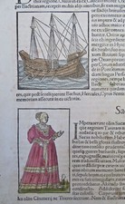 Sailing Ship Women's Fashion Dress 1598 Munster Cosmography leaf print picture