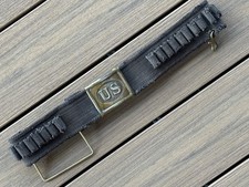 1892 MILLS .38 CAL REVOLVER CAVALRY CARTRIDGE BELT AND SCARCE BELT PLATE picture