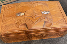 vintage, hand-carved Māori Tiki trinket box picture