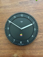 Braun AB1 Wall Clock Apple Rainbow Logo Dial Dieter Rams Rare - doesnt run picture