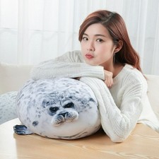 Angry Blob Seal Pillow Chubby 3D Novelty Sea Lion Doll Plush Stuffed Toy Baby Sl picture