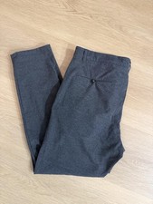 Zara Men’s Textured Straight-Leg Dress Trousers Charcoal Gray Size 34 picture