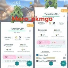 Pokemon Tyranitar LV50 3 moves in 2020, 2019 or 2018 -TRA'DE Lucky guaranteed GO picture