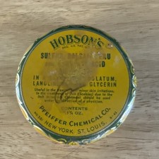 Vintage Hobson's Sulfur Balsam Compound Ointment Tin - Pfeiffer Chemical Co picture