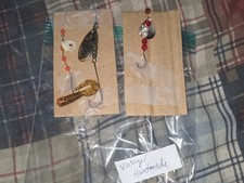 Vintage Custom Fishing Rig Lot - 3 Hand-Rigged Trolling Spinners & Beaded Setups picture