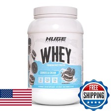 Huge Whey Protein Powder Cookie & Cream 30 Servings 25g Protein picture