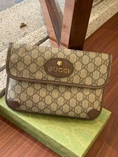 GUCCI GG SUPREME NEO VINTAGE CANVAS TIGER HEAD BELT BAG WEB STRAP CROSSBODY picture