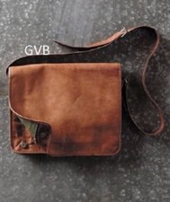  Vintage Leather Men's Handmade Brown Laptop Shoulder Satchel Messenger New Bag picture
