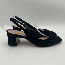 Women’s Stuart Weitzman Milla 55 Suede Slingback Black Suede Pump Size 10B picture