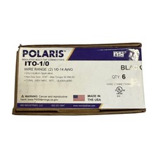 BOX OF 4 NSI Polaris ITO-1/0 Insulated Multi-Tap Connectors 1/0-14AWG 600V Black picture