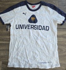 Puma Pumas UNAM 76-77 Retro Commemorative Hugo Sanchez Futbol T-Shirt Sz Medium  picture