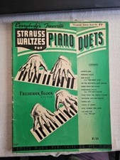 Everybody’s Favorite Strauss Waltzes for Piano Duets Vintage Song Book 1941 picture