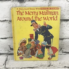 Vtg 1955 The Merry Mailman Treasure Book Child’s Illustrated Reading Colorful picture
