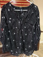 Torrid Sz 2 Disney Nightmare Before Christmas Harper Blouse Black picture