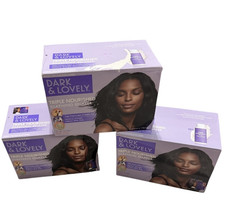 3X SoftSheen Carson Dark & Lovely No-Lye Silkening Relaxer Kit REGULAR, DMGD BOX picture