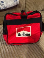 Marlboro Red Black Zip Travel Bag Soft-Sided Collectible Tobacciana picture
