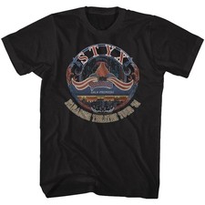 STYX T-SHIRT Mens New MUSIC OFFICIAL ParadiseTour '81 100% BLACK picture