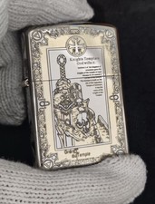 Knights Templar Armor Zippo Lighter Mixed Silver 5 Sides In a New Box picture