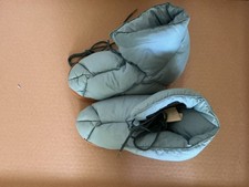 Vintage Eddie Bauer Goose Down Booties Baby Blue Nylon Camp Slippers Small picture