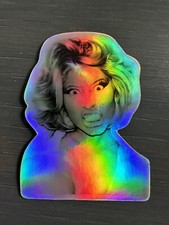 Nicki Minaj Vinyl Sticker Silver Holographic Logo  Very High Quality Hip Hop picture