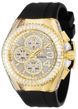 TechnoMarine Men's TM-121028 Cruise Glitz 45m Gold Toned & Dial with Black Strap picture