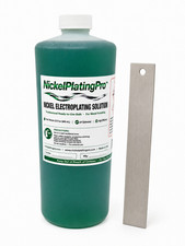 Nickel Electroplating Solution - 32 Ounce Bottle with Anode- Made In America picture