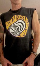 Vintage 1992 Lollapalooza Cut Off Muscle T Shirt Lrg Black Grunge GIANT  picture