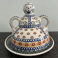 Polish Pottery Cheese Lady Butter Dome Handmade Stoneware by Zaklady Boleslawiec picture
