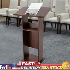 Wood Presentation Stand Conference Pulpit Podium Speech Moveable Lectern Stand picture