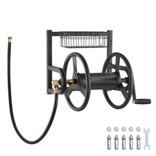 Uimoso Wall-Mount Hose Reel with 125ft 5/8in Hose,Brass Connector&Storage Basket picture