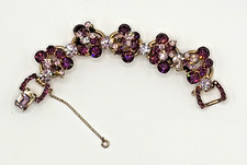 JULIANA D&E Shades of Purple Chaton Rhinestone 5-Link Bracelet Reference #3018 picture