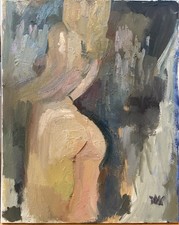 Boudoir Fauvist Figure Gothic Oil Painting on 16”x20” Canvas Original Signed picture