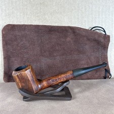 Tim West Handmade Small Paneled Briar Estate Tobacco Pipe w/ Suede Bag USA picture