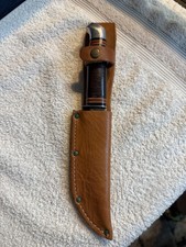 Schrade Walden NY USA No 141 Pommel Stacked Leather W/ Sheath (not Original) picture