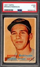 1957 Topps #328 Brooks Robinson Rookie PSA 1 Vintage HOF RC Baseball Card (8109) picture