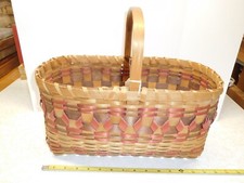 Vintage Native American Winnebago Hand-Woven Rectangular Basket picture